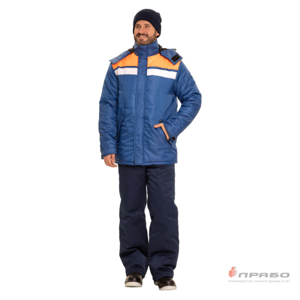 Куртка мужская утеплённая "Эльбрус" васильково-оранжевая