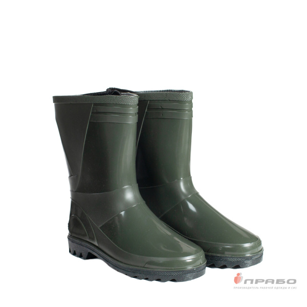 Сапоги мужские ПВХ артикул 146У с широким голенищем (29 см) зелёные