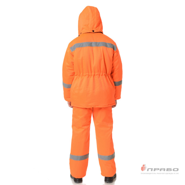 Костюм утеплённый "Дорожник" оранжевый сигнальный (куртка и полукомбинезон)