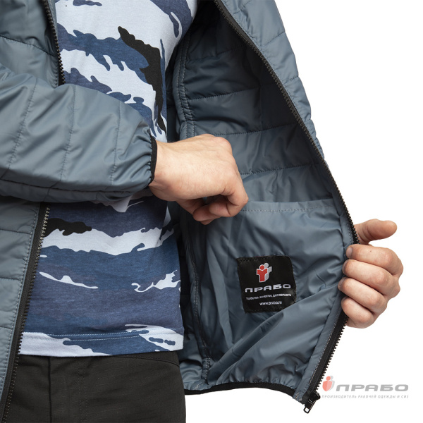 Куртка мужская демисезонная "Бомбер" серая