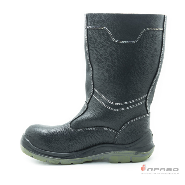 Сапоги кожаные "Викинг Нитро" с подошвой ПУ/нитрил и КП чёрные