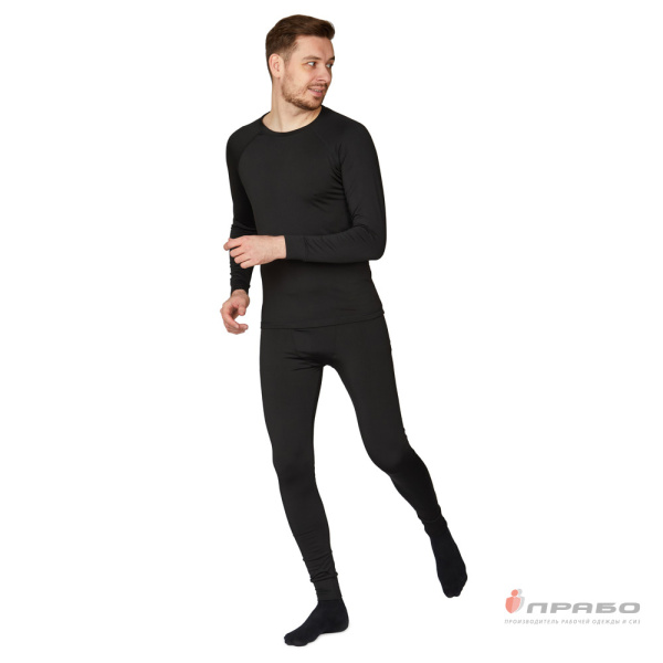 Термобельё мужское из полиэстера чёрное (фуфайка), 200 г/м²