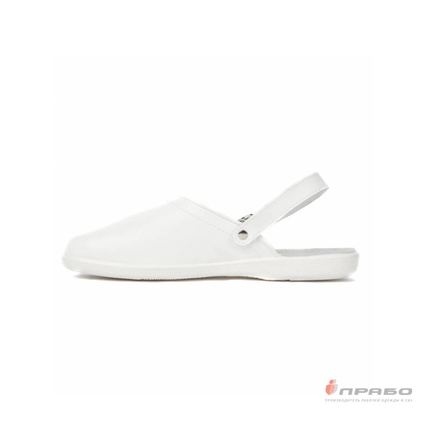 Сабо кожаные мужские с подошвой ПВХ белые (натуральная кожа)