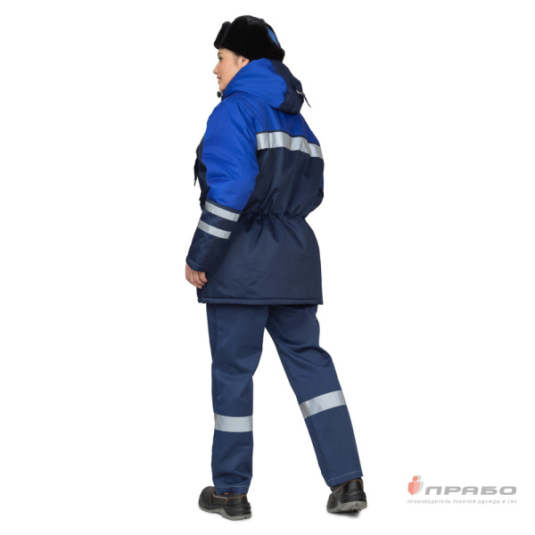 Куртка женская утеплённая "Зима" тёмно-синий/василёк с СОП