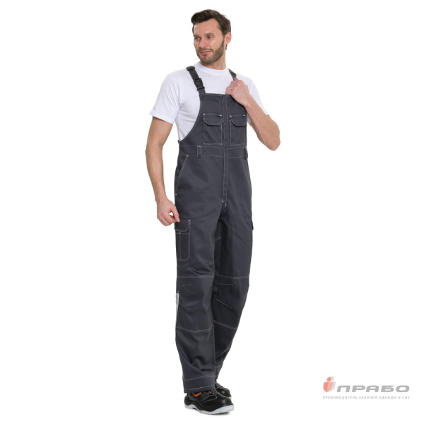 Полукомбинезон мужской летний "Эко-Труд" тёмно-серый