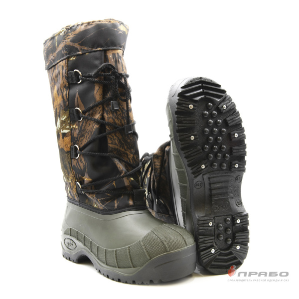 Бахилы рыбацкие шипованные на галоше из ПВХ арт. 133/01ШУ (44 см) оливковый/кмф