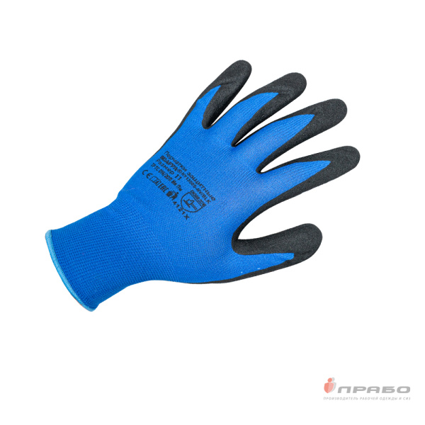 Перчатки нейлоновые с 1/2 нитриловым песочным покрытием Scaffa Механик NY1350S-NV/BLK