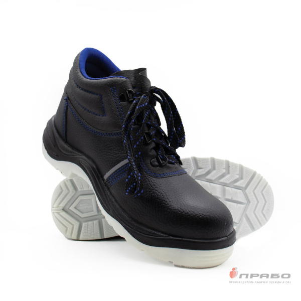 Ботинки рабочие "Викинг-12Т" с подошвой ПУ/ТПУ и МП чёрный/синий