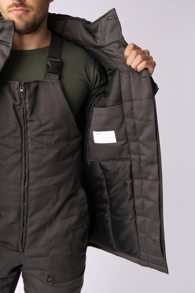 Костюм зимний Партнер NEW (Смесовая, 210) п/к, темно-серый/оранжевый