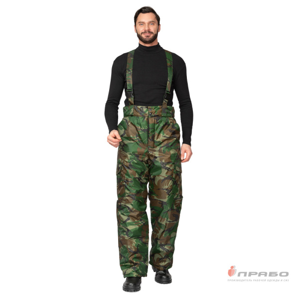 Брюки мужские утеплённые "Альфа" со съемными бретелями камуфляж кукла