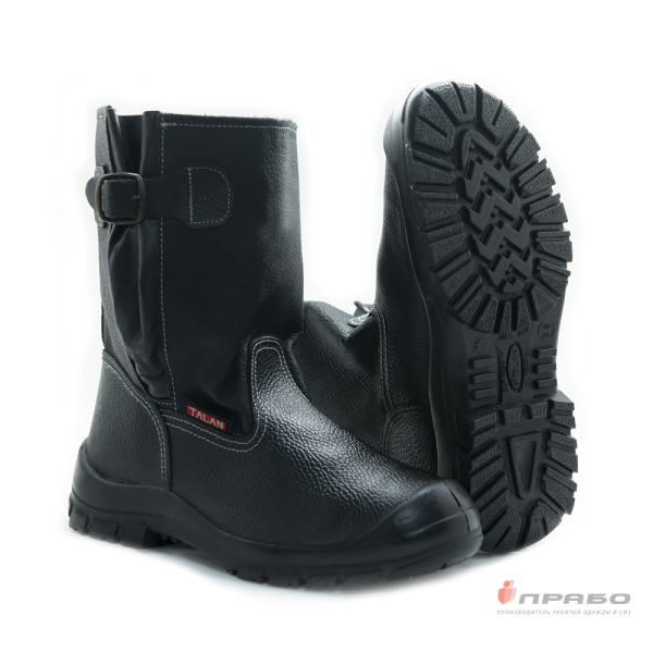 Сапоги юфть/кирза с подошвой ПУ чёрные