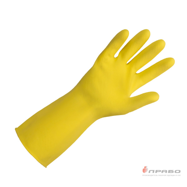 Перчатки химстойкие латексные JL711 жёлтые