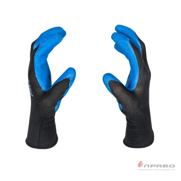 Перчатки нейлоновые с 1/2 текстурированным латексным покрытием Scaffa Grip L1350-BLK/B-10