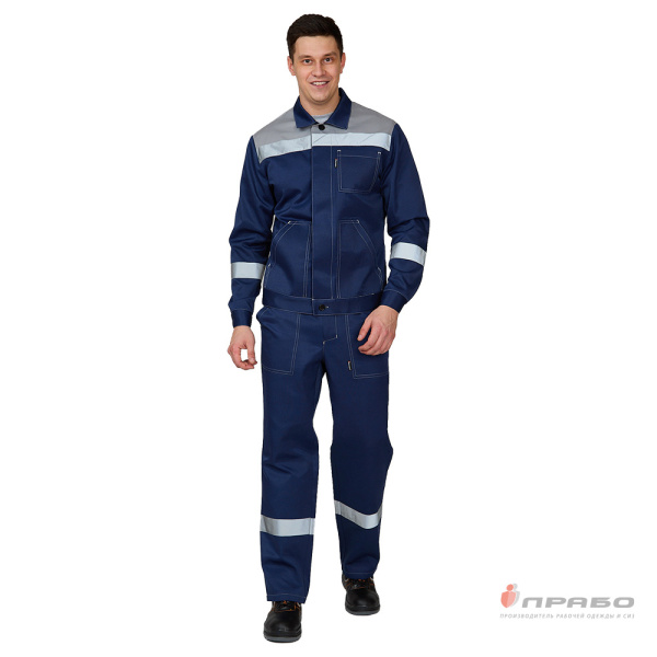 Костюм мужской "Пантеон СОП" синий/серый (куртка и брюки)