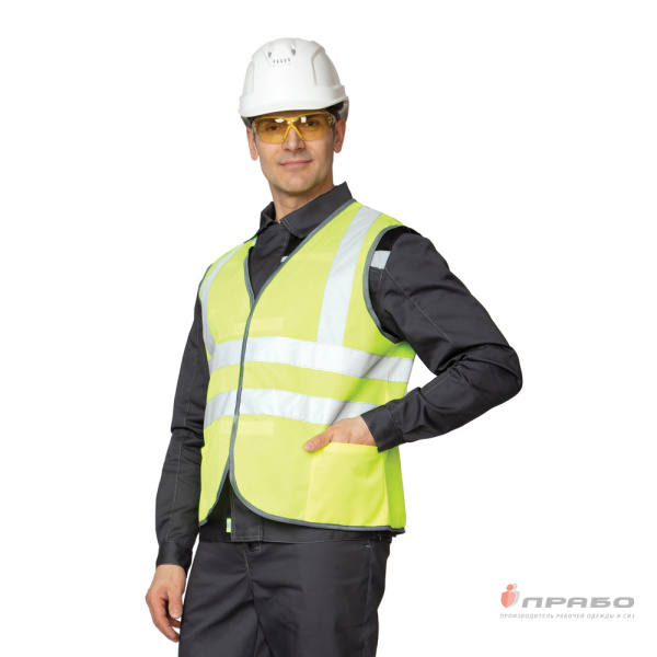 Жилет сигнальный "Спектр Лайт 3" лимонный на липкой ленте