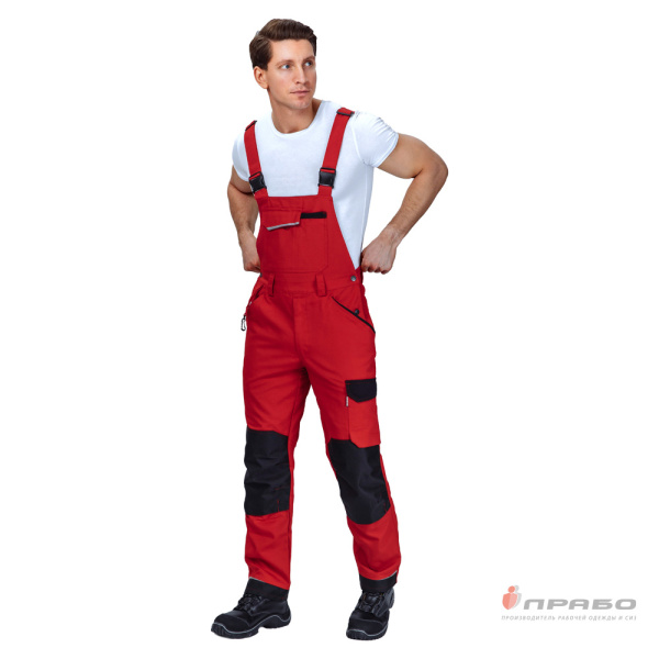 Полукомбинезон мужской "Сюрвейер" красный/чёрный
