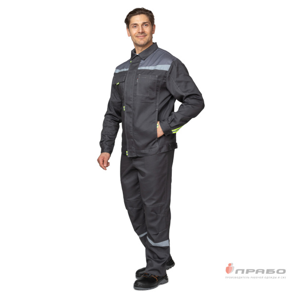 Костюм мужской летний "Профессионал 2 СОП" тёмно-серый/серый (куртка и полукомбинезон)
