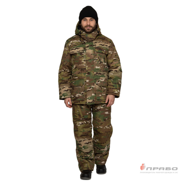 Костюм мужской утеплённый "Турист" КМФ ягель (куртка и полукомбинезон)