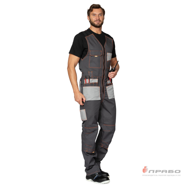 Полукомбинезон мужской "Бренд" серый/серый