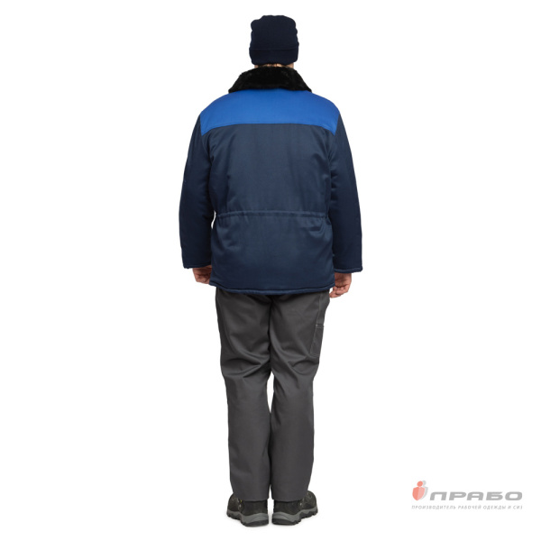 Куртка мужская утеплённая "Уралец" тёмно-синяя/василёк