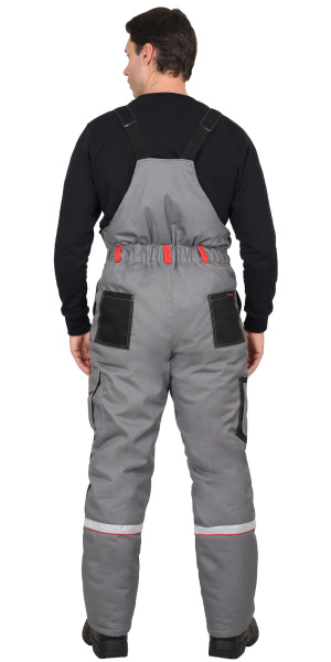 Костюм СИРИУС-СТАН куртка, п/к, серый с черной и красной отделкой