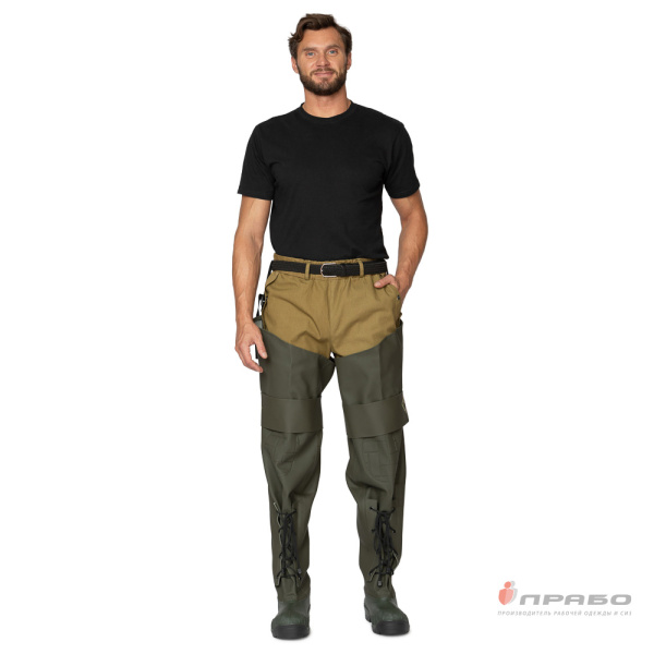 Бахилы рыбацкие шипованные высокие на галоше из ПВХ арт. 130ШУ (90 см) оливковые