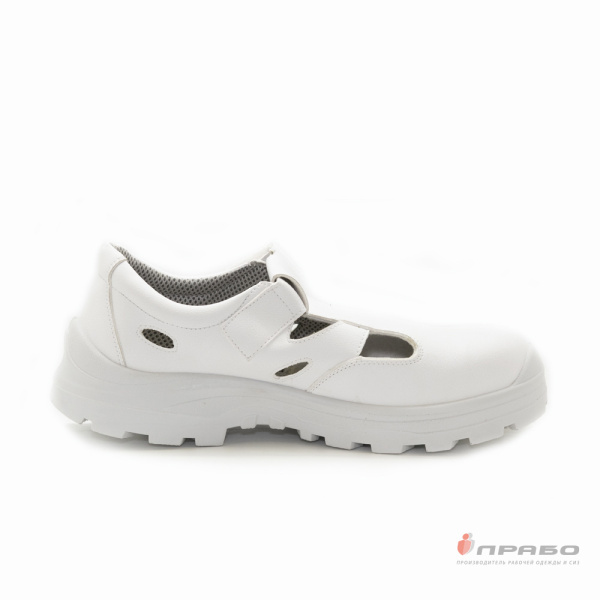Полуботинки мужские с подошвой ПУ, МП и перфорацией белые
