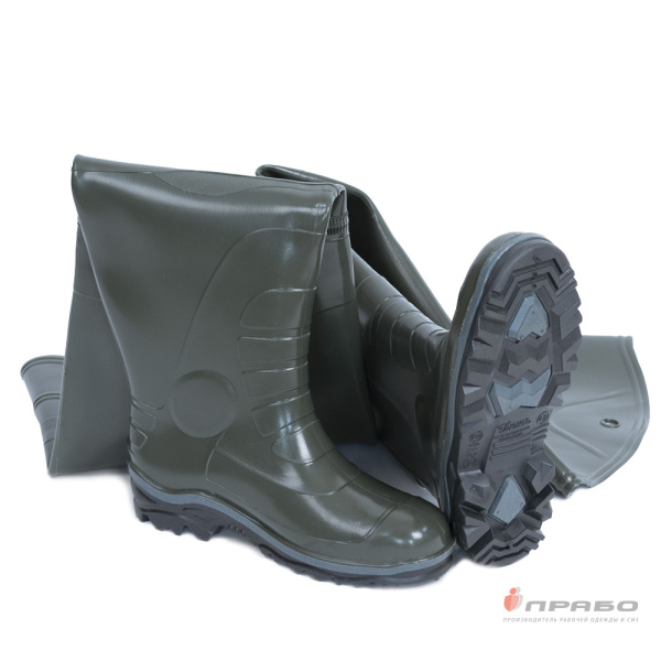 Сапоги проходческие ПВХ артикул 163 с металлическим подноском (90 см) оливковые