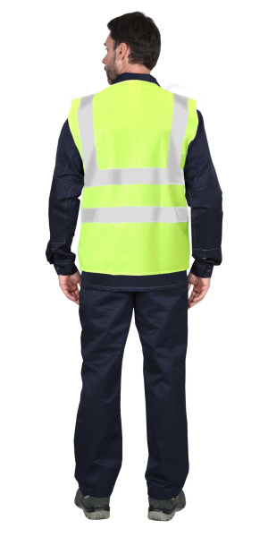 Жилет сигнальный SIRIUS кл.2, 4 СОП (трик.120 гр/м2, карманы) лимонный (ЧЗ)