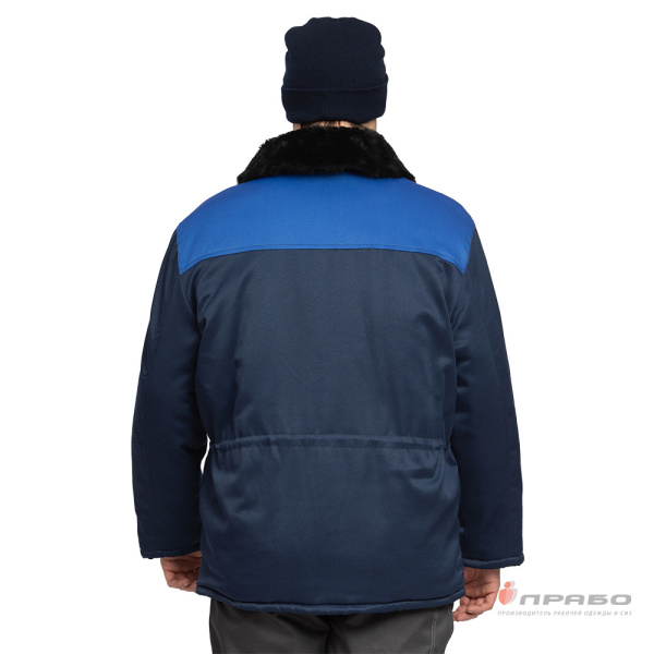 Куртка мужская утеплённая "Уралец" тёмно-синяя/василёк