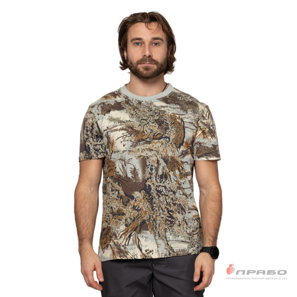 Футболка трикотажная камуфляжная степь