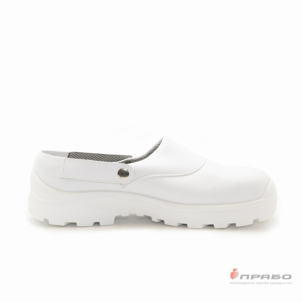 Полуботинки мужские с ремешком с подошвой ПУ и металлическим подноском белые