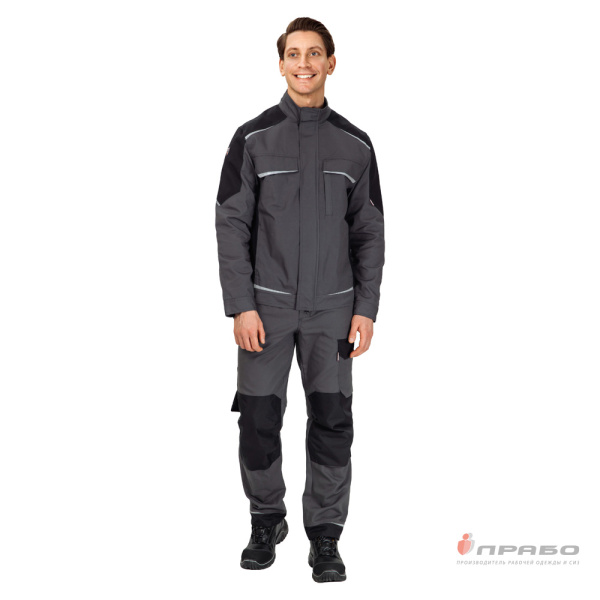 Куртка мужская "Сюрвейер" тёмно-серый/чёрный