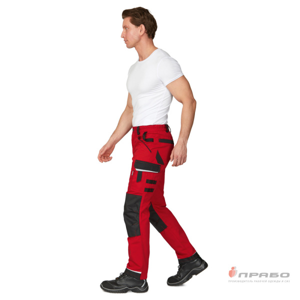 Брюки мужские "Сюрвейер" красный/чёрный