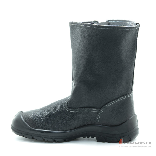 Сапоги юфть/кирза с подошвой ПУ чёрные
