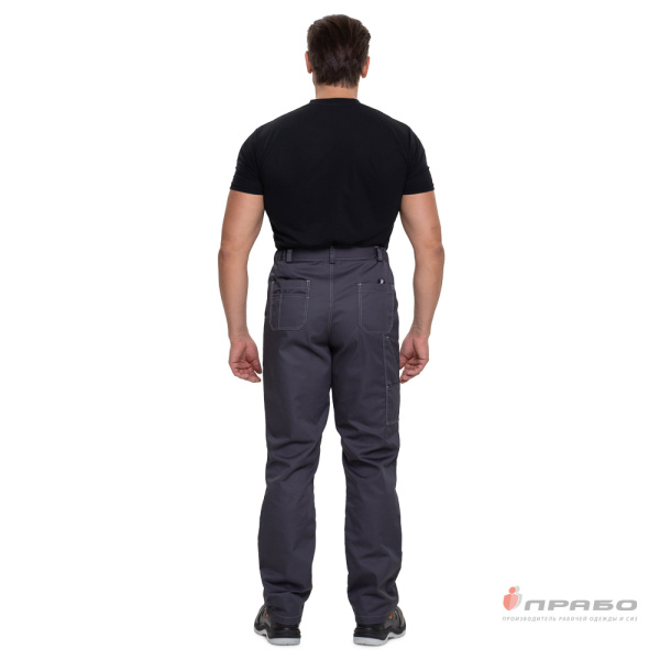 Брюки мужские "Люкс" серые модернизированного покроя с усиленными карманами