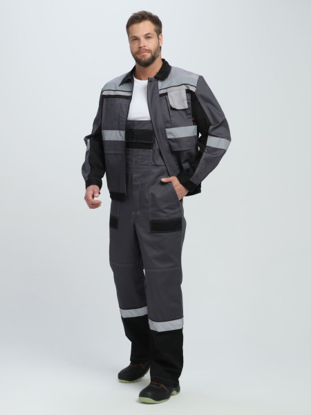 Костюм Виват-2 Премиум CH (тк.Смесовая,240) п/к, т.серый/черный/св.серый