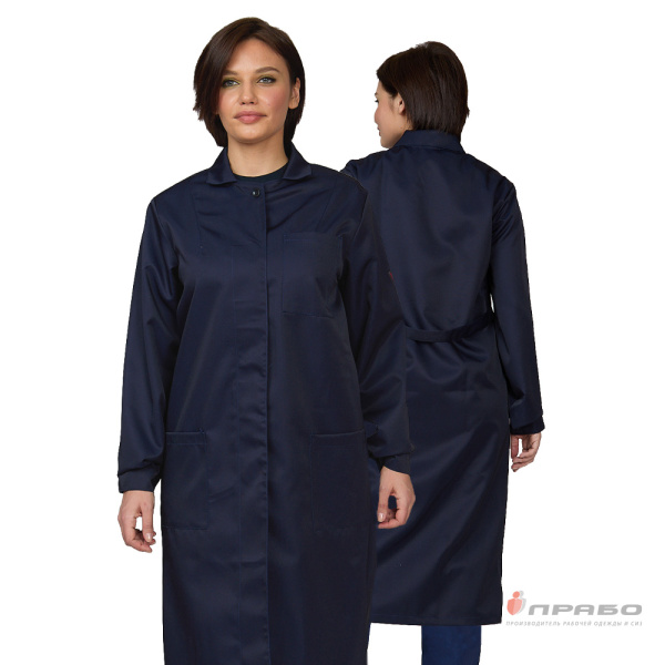 Халат кислотощелочестойкий (КЩС) женский синий