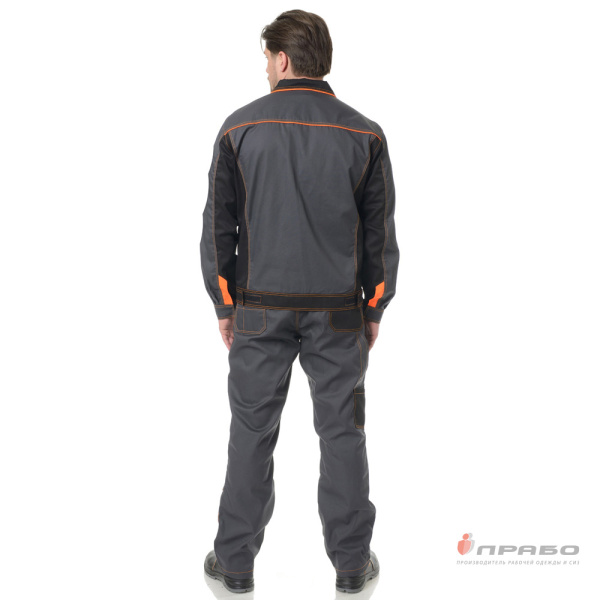 Костюм мужской "Бренд 1" серый/чёрный универсальный (куртка и брюки)