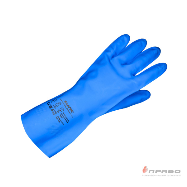 Перчатки химстойкие нитриловые Scaffa Практик