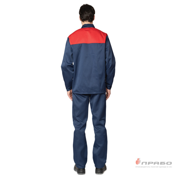 Костюм мужской "Стандарт 1" синий/красный (куртка и брюки)