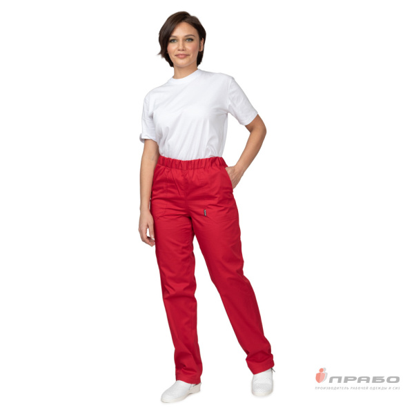 Брюки медицинские женские "Хирург" красные