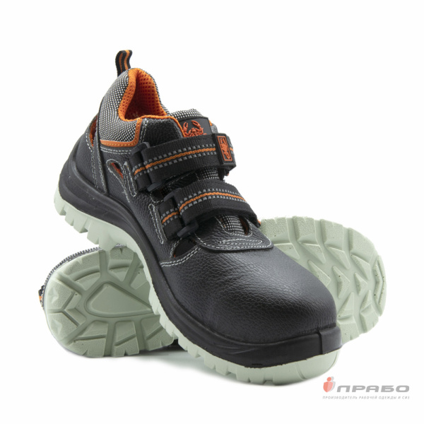 Сандалии кожаные "Скорпион-Премиум-1303ПК" с подошвой ПУ/ТПУ и КП чёрные