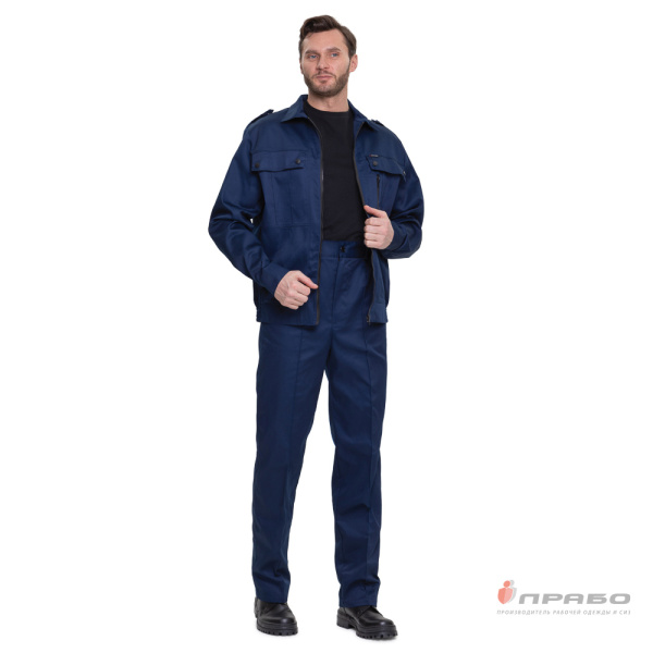 Костюм мужской "Ясон" синий для сотрудников охранных предприятий (куртка и брюки)