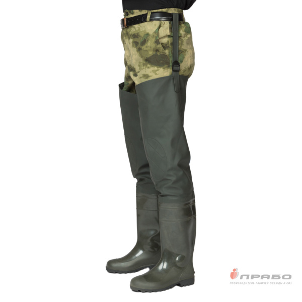 Сапоги рыбацкие ПВХ с верхом из винитола "ПС9 Р" тёмно-зелёные