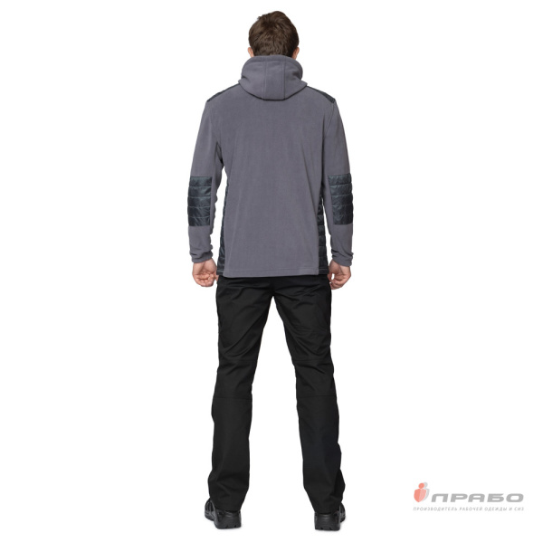 Куртка "Кеми" флисовая с капюшоном тёмно-серая