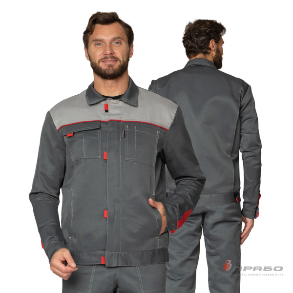 Костюм мужской "Фаворит" серый/серый (куртка и полукомбинезон)