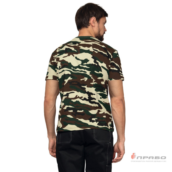 Футболка трикотажная камуфляжная лес светлый