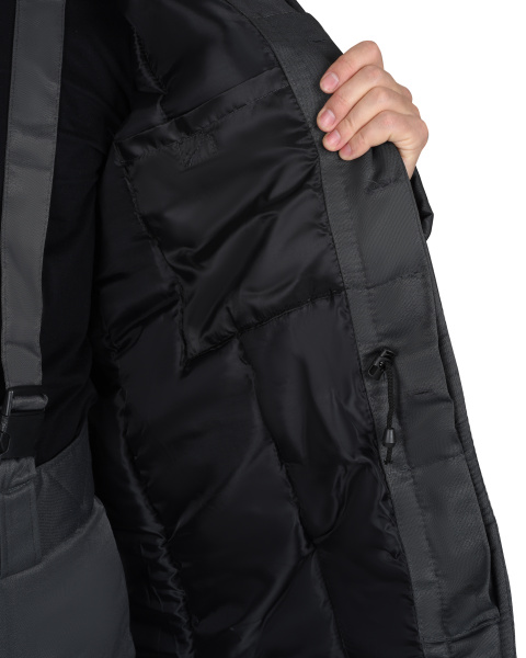 Куртка СИРИУС-БРИГАДИР мех. ворот, темно-серая с красным и СОП