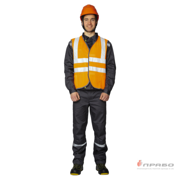 Жилет сигнальный "Спектр Лайт 3" оранжевый на липкой ленте